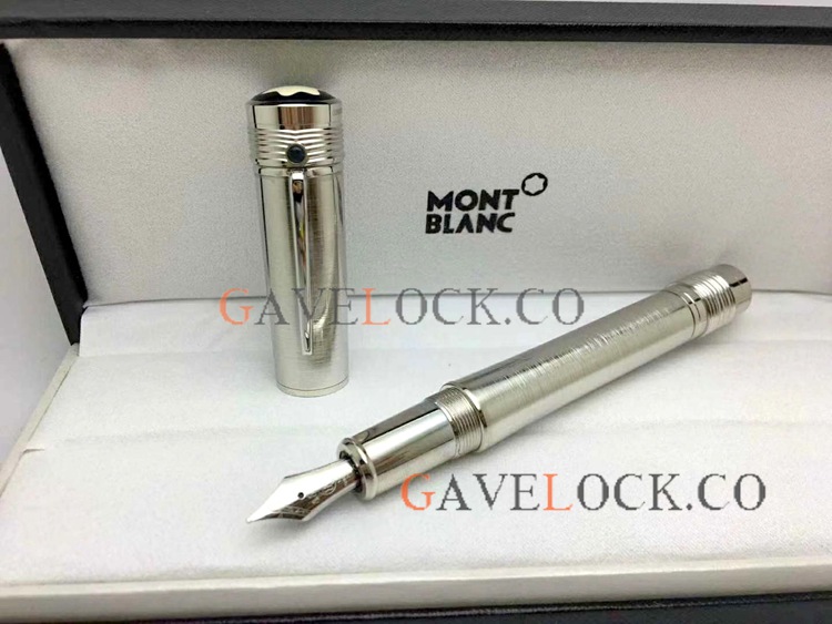 Mont Blanc Gandhi Stainless Steel Fountain Pen Heavy Pen
